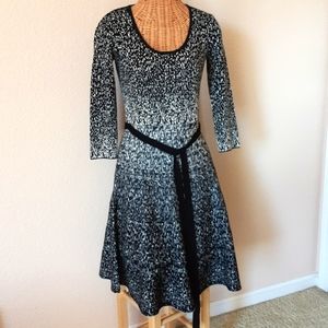 Carmen Mark Valvo Fit and Flare Knit Dress